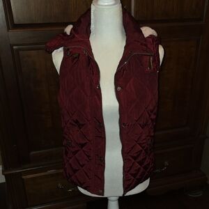 Love Tree Maroon Quilted Vest